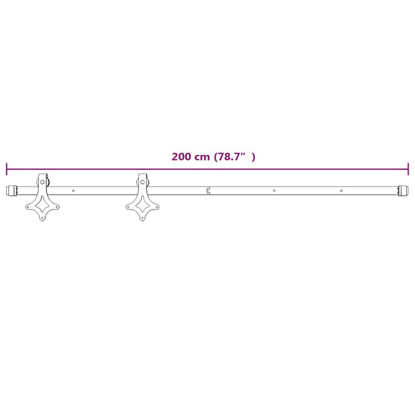 vidaXL Sliding Door Hardware 200 cm Steel White