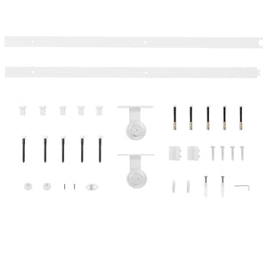 vidaXL Sliding Door Hardware 183 cm Steel White
