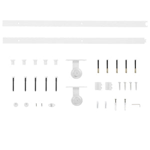 vidaXL Sliding Door Hardware 200 cm Steel White