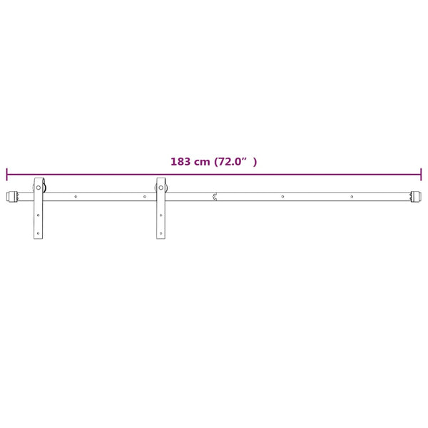 vidaXL Sliding Door Hardware 183 cm Steel White