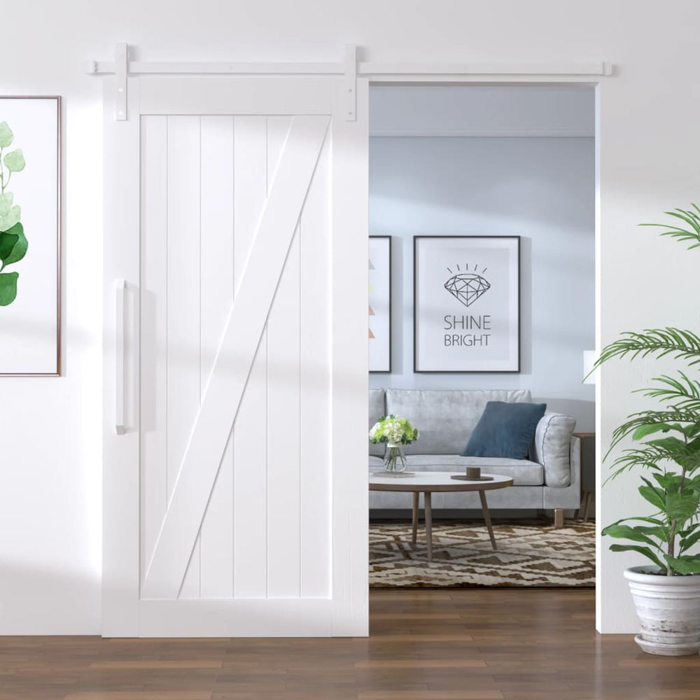 vidaXL Sliding Door Hardware 183 cm Steel White