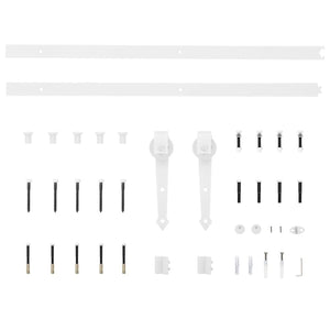 vidaXL Sliding Door Hardware 183 cm Steel White