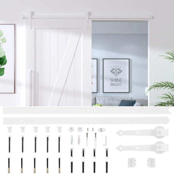vidaXL Sliding Door Hardware 183 cm Steel White
