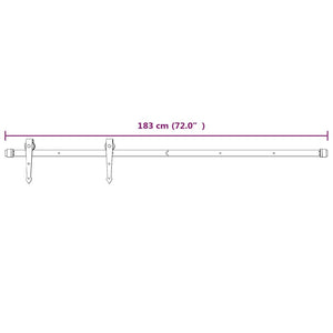 vidaXL Sliding Door Hardware 183 cm Steel White