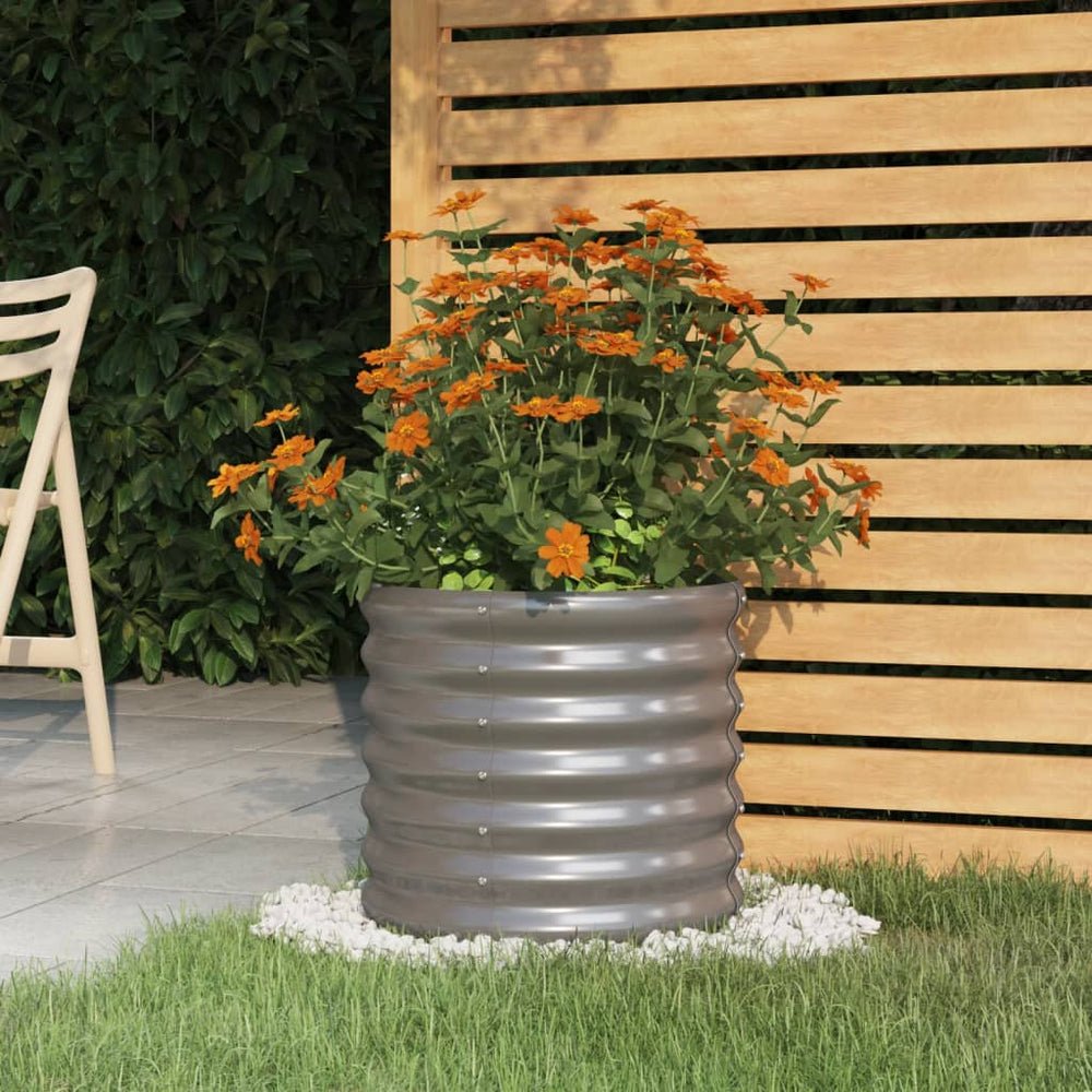 vidaXL Planter Galvanized Steel 40x40x36 cm Gray