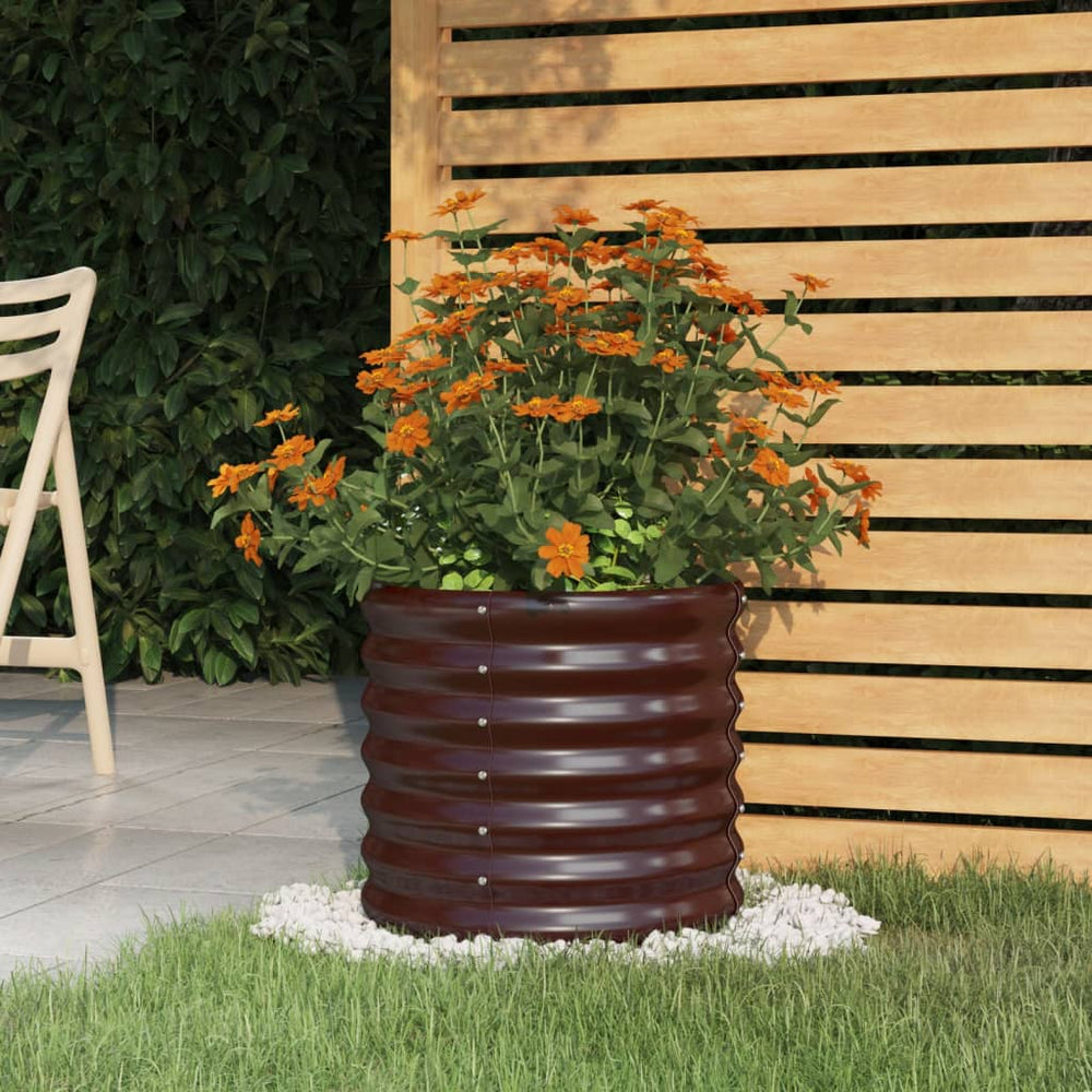 vidaXL Galvanized Steel Planter 40x40x36 cm Brown