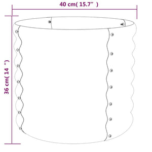 vidaXL Planter Galvanized Steel 40x40x36 cm Anthracite
