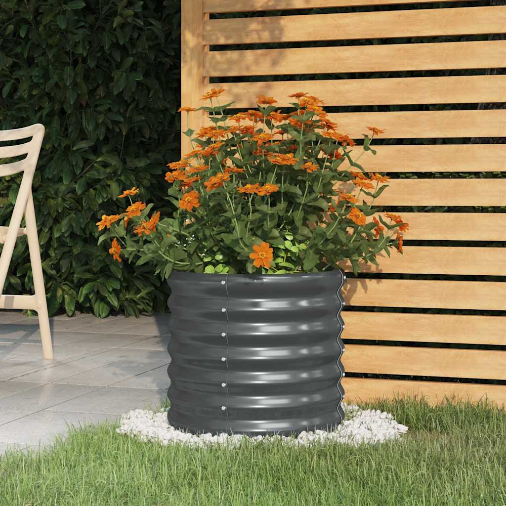 vidaXL Planter Galvanized Steel 40x40x36 cm Anthracite