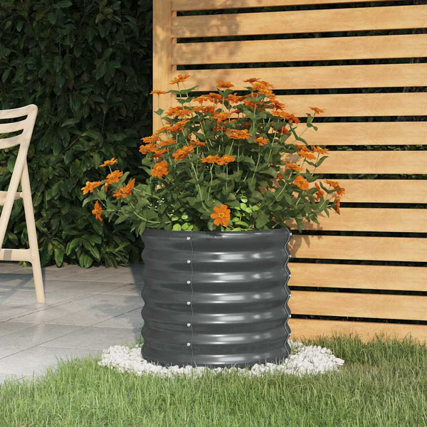 vidaXL Planter Galvanized Steel 40x40x36 cm Anthracite