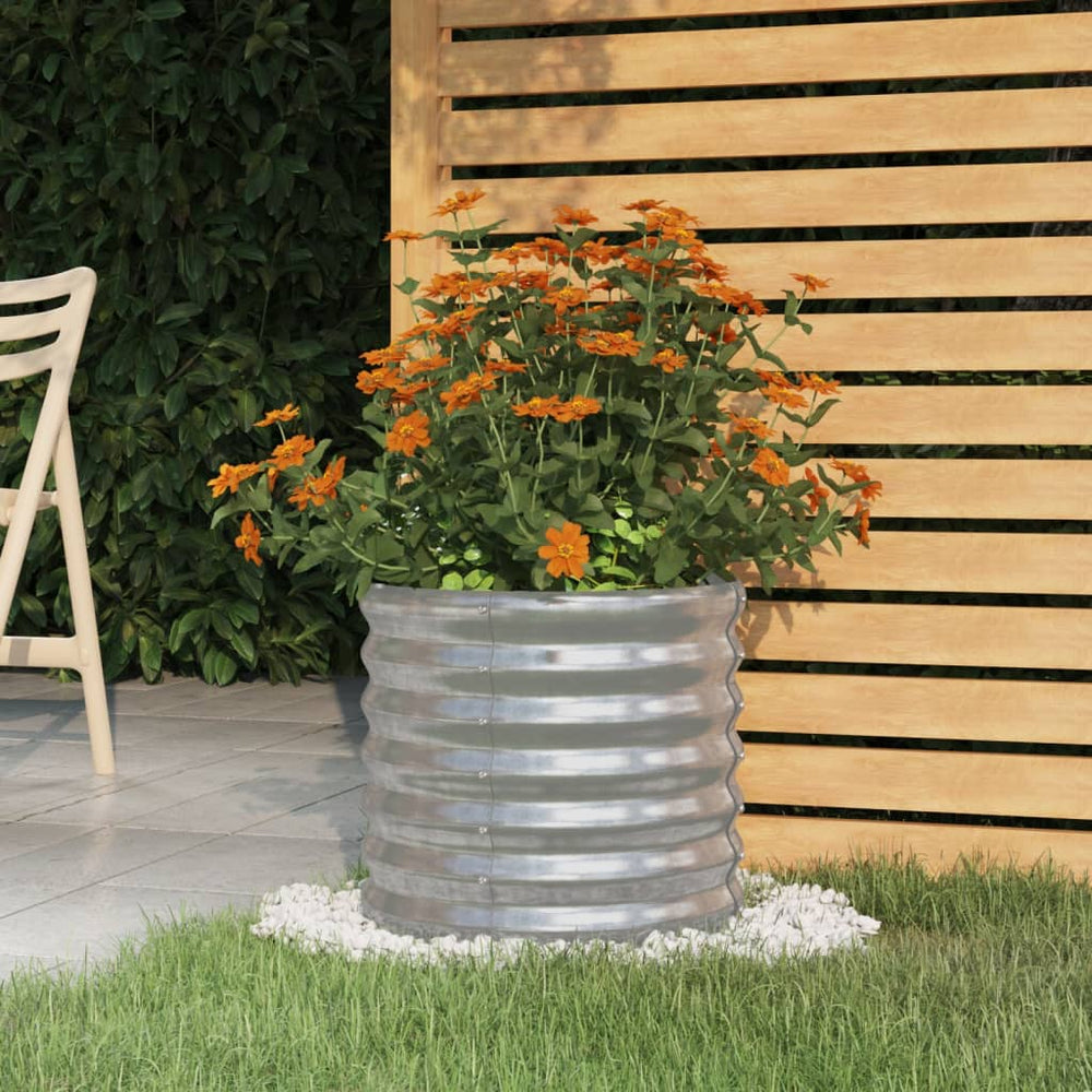 vidaXL Planter Galvanized Steel 40x40x36 cm Silver