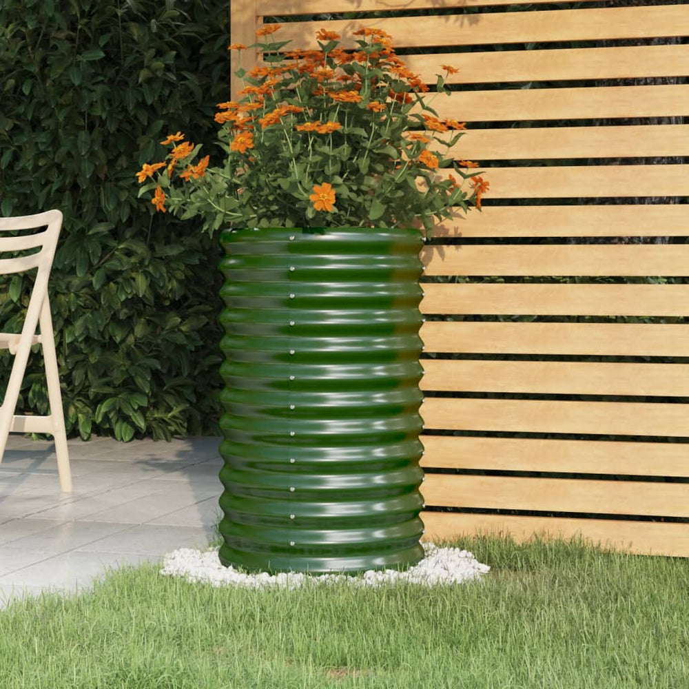 vidaXL Raised Garden Bed Galvanized Steel 40x40x68 cm Green