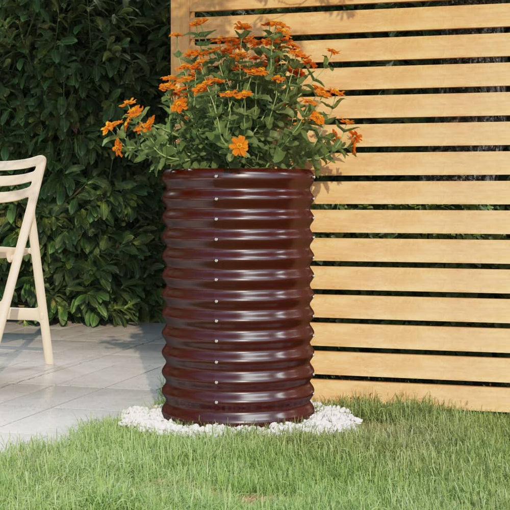 vidaXL Raised Garden Bed Galvanized Steel 40x40x68 cm Brown