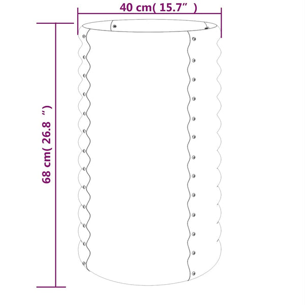vidaXL Galvanized Steel Planter 40x40x68 cm Anthracite