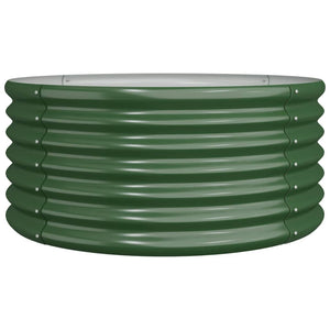 vidaXL Garden Raised Bed Galvanized Steel 80x80x36 cm Green