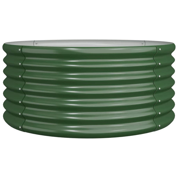 vidaXL Garden Raised Bed Galvanized Steel 80x80x36 cm Green