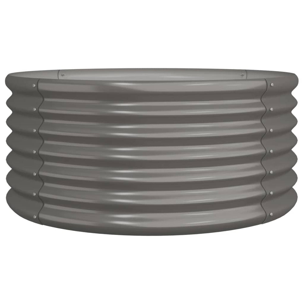 vidaXL Raised Garden Bed Galvanized Steel 80x80x36 cm Grey