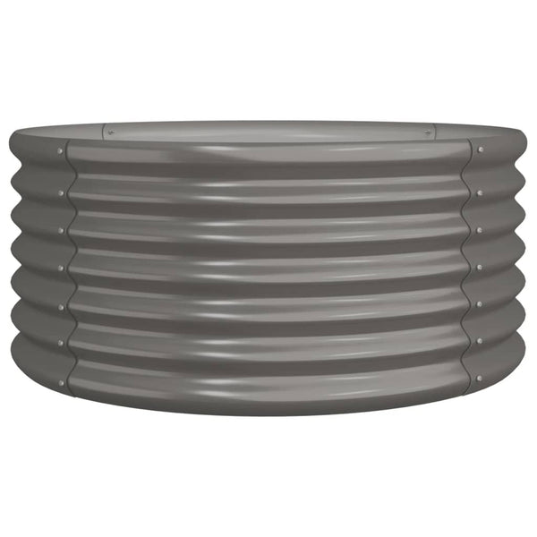 vidaXL Raised Garden Bed Galvanized Steel 80x80x36 cm Grey