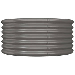 vidaXL Raised Garden Bed Galvanized Steel 80x80x36 cm Grey