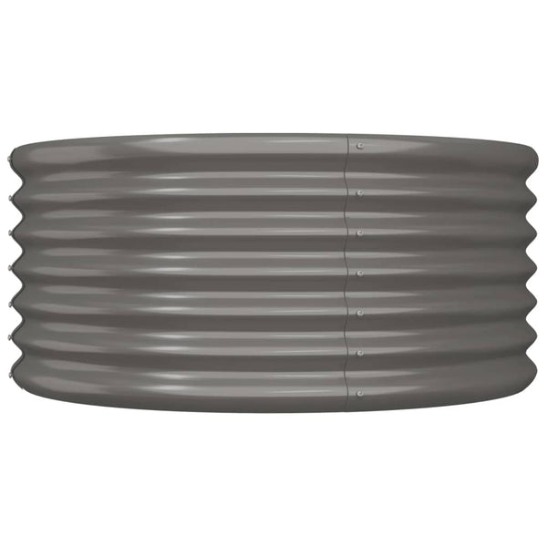 vidaXL Raised Garden Bed Galvanized Steel 80x80x36 cm Grey