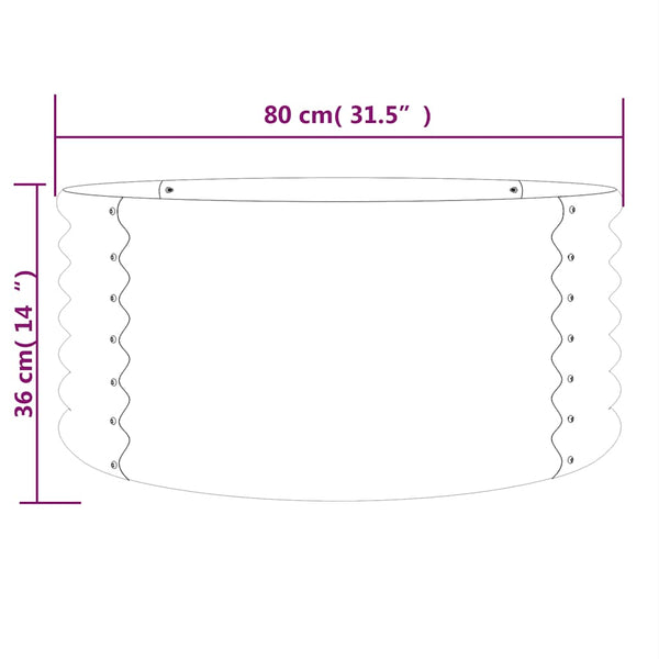 vidaXL Raised Garden Bed Galvanized Steel 80x80x36 cm Anthracite