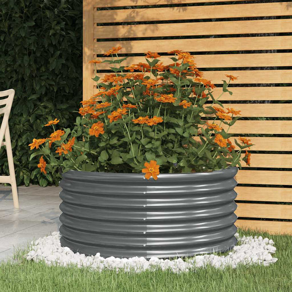 vidaXL Raised Garden Bed Galvanized Steel 80x80x36 cm Anthracite