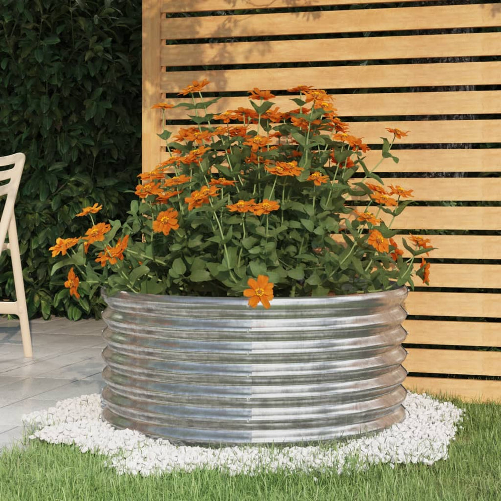 vidaXL Galvanized Steel Planter 80x80x36 cm Silver