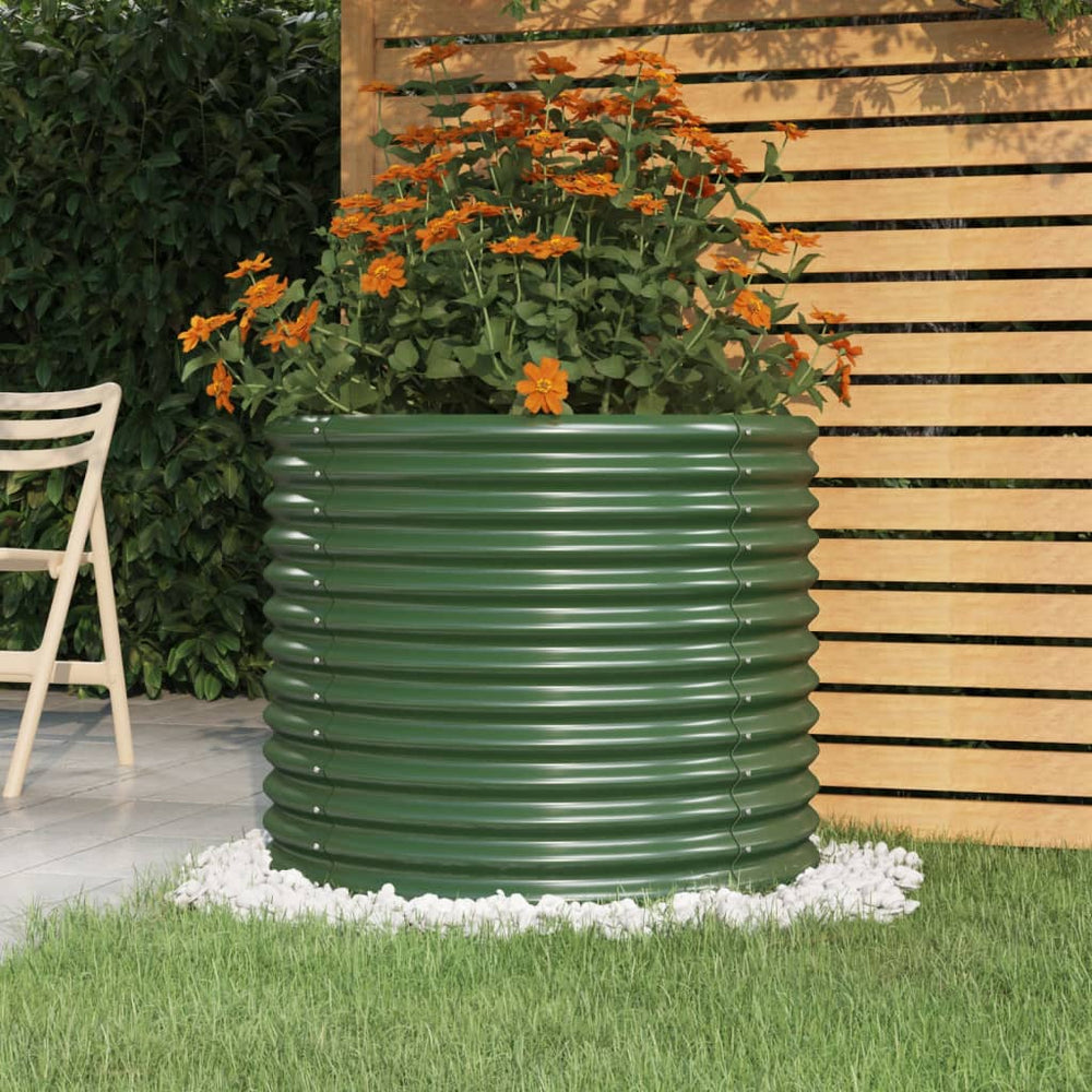 vidaXL Raised Garden Bed Galvanized Steel 80x80x68 cm Green