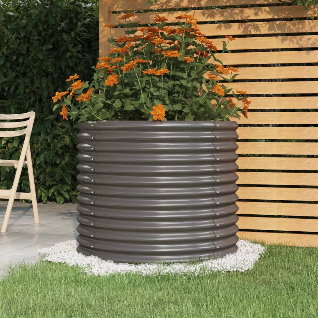 vidaXL Raised Garden Bed Galvanized Steel 80x80x68 cm Gray