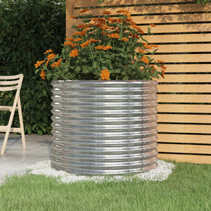 vidaXL Galvanized Steel Raised Garden Bed 80x80x68 cm Silver