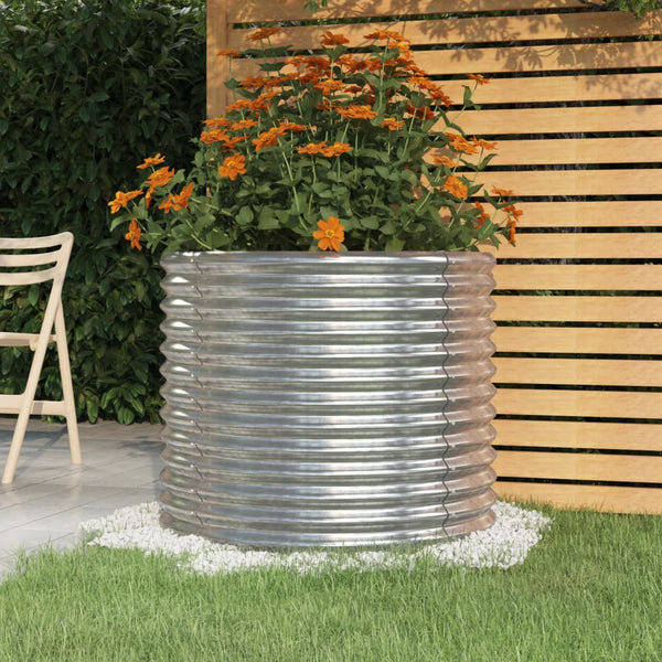 vidaXL Galvanized Steel Raised Garden Bed 80x80x68 cm Silver