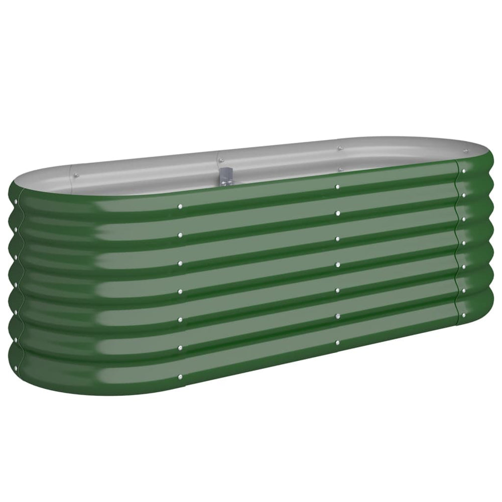 vidaXL Raised Garden Bed Galvanized Steel 114x40x36 cm Green
