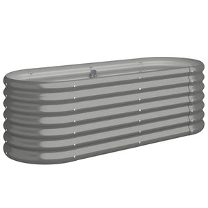 vidaXL Raised Garden Bed Galvanized Steel 114x40x36 cm Gray