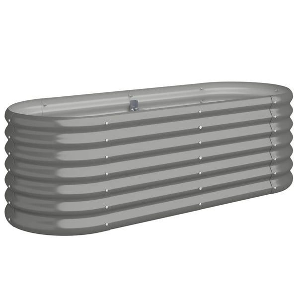 vidaXL Raised Garden Bed Galvanized Steel 114x40x36 cm Gray