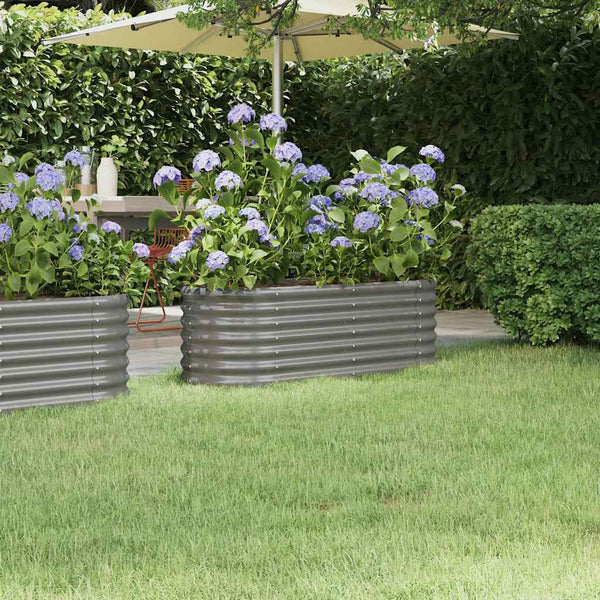 vidaXL Raised Garden Bed Galvanized Steel 114x40x36 cm Gray
