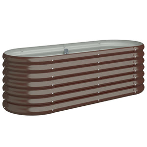 vidaXL Raised Garden Bed Galvanized Steel 114x40x36 cm Brown