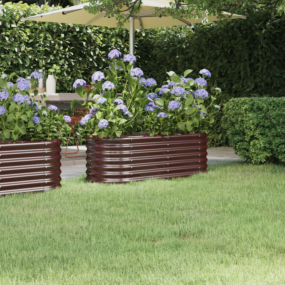 vidaXL Raised Garden Bed Galvanized Steel 114x40x36 cm Brown