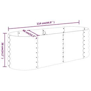 vidaXL Raised Garden Bed Galvanized Steel 114x40x36 cm Anthracite