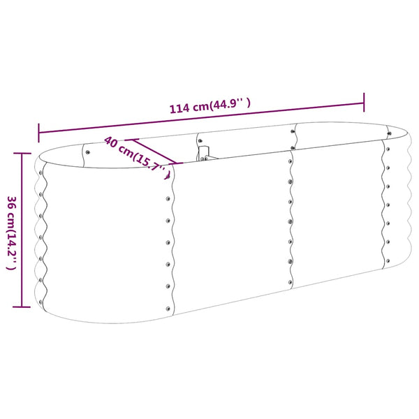 vidaXL Raised Garden Bed Galvanized Steel 114x40x36 cm Anthracite