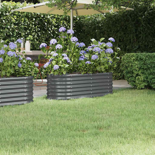 vidaXL Raised Garden Bed Galvanized Steel 114x40x36 cm Anthracite