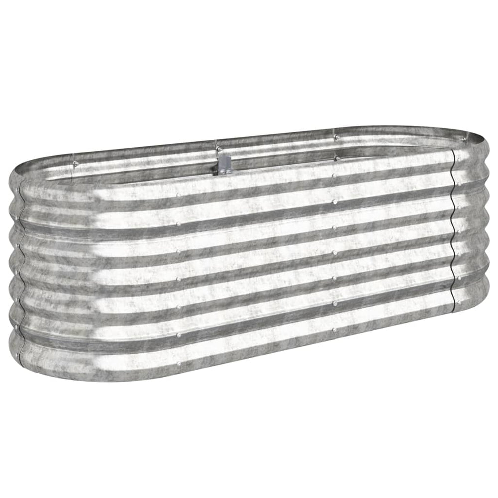 vidaXL Raised Garden Bed Galvanized Steel 114x40x36 cm Silver