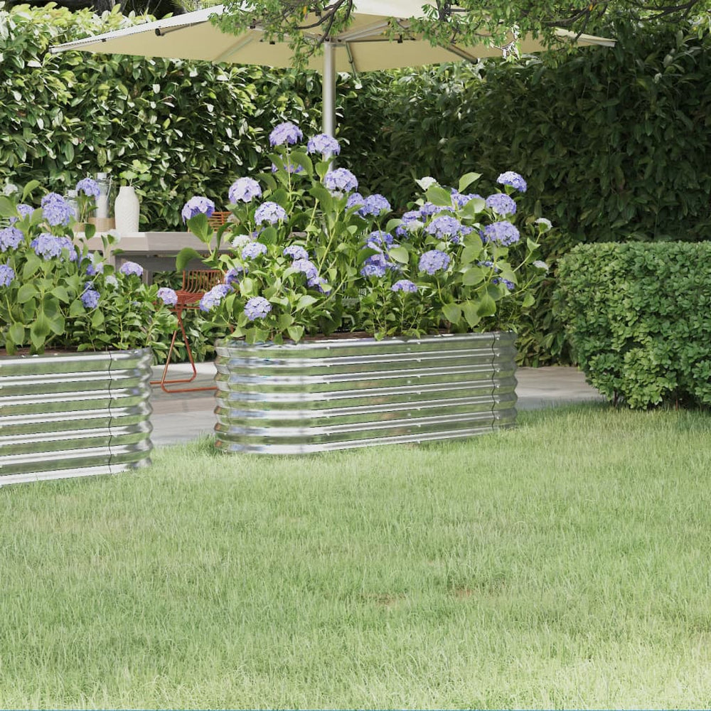 vidaXL Raised Garden Bed Galvanized Steel 114x40x36 cm Silver