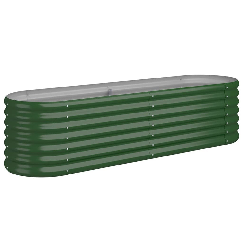 vidaXL Raised Garden Bed Galvanized Steel 152x40x36 cm Green