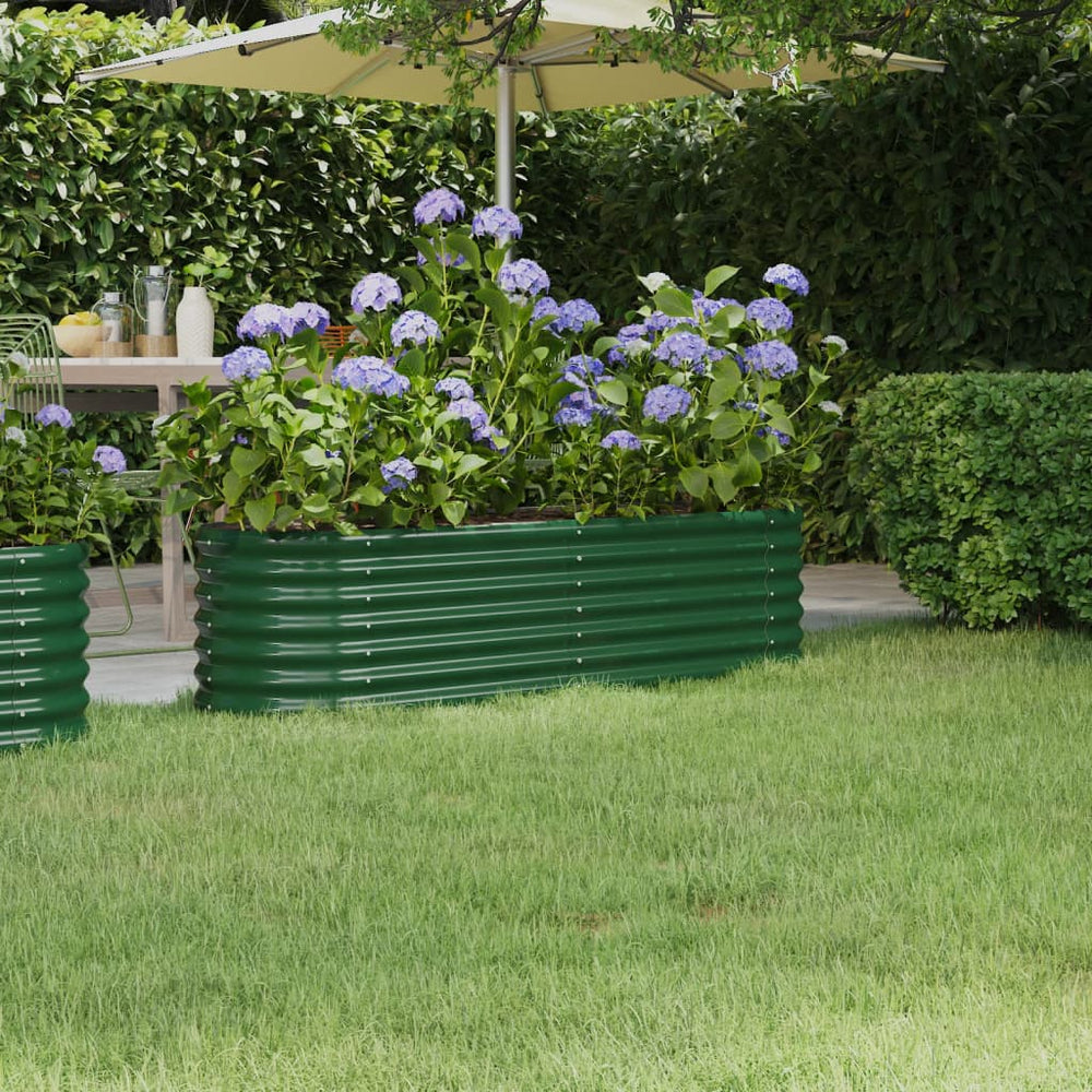 vidaXL Raised Garden Bed Galvanized Steel 152x40x36 cm Green