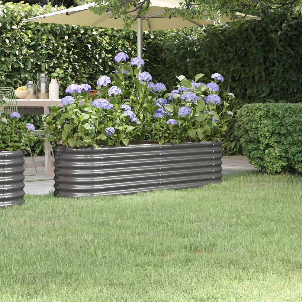 vidaXL Raised Garden Bed Galvanized Steel 152x40x36 cm Gray