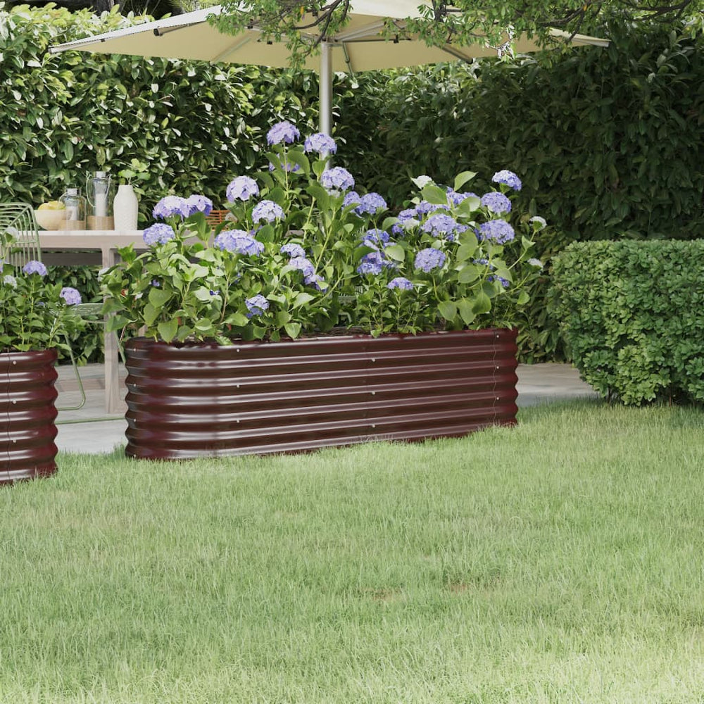 vidaXL Raised Garden Bed Galvanized Steel 152x40x36 cm Brown