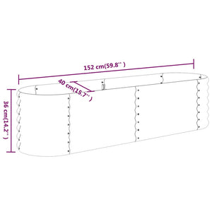 vidaXL Raised Garden Bed Galvanized Steel 152x40x36 cm Anthracite