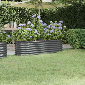 vidaXL Raised Garden Bed Galvanized Steel 152x40x36 cm Anthracite