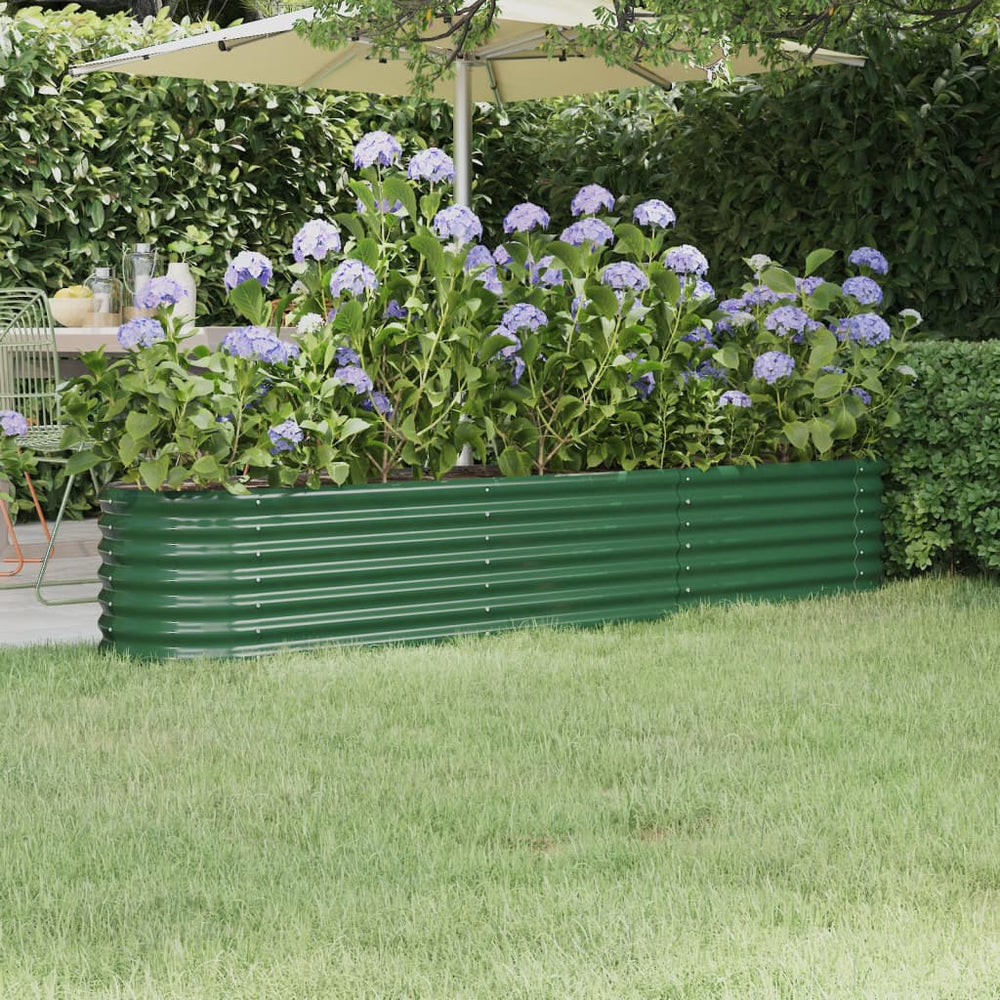 vidaXL Raised Garden Bed Galvanized Steel 224x40x36 cm Green
