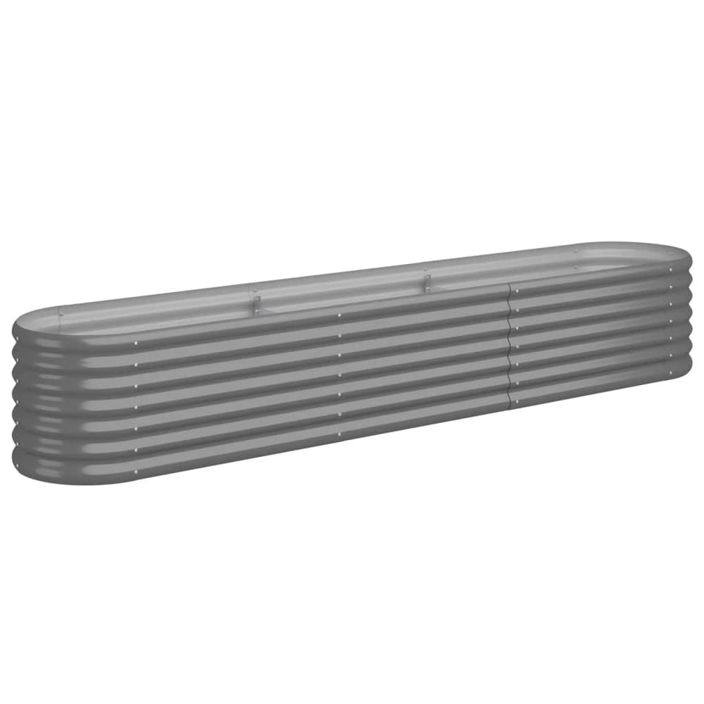 vidaXL Raised Garden Bed Galvanized Steel 224x40x36 cm Grey