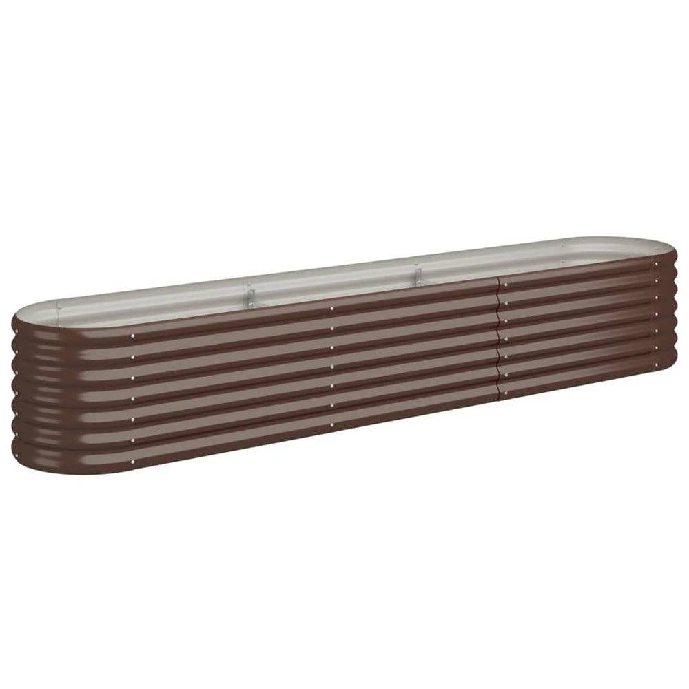 vidaXL Raised Garden Bed Galvanized Steel 224x40x36 cm Brown